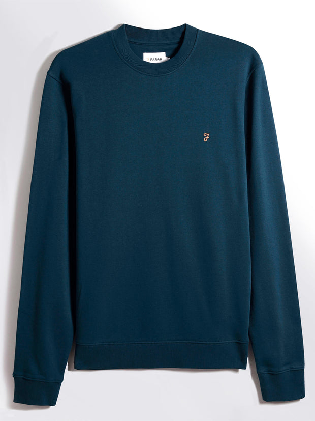 Hanbury Crew Neck Sweatshirt (Sailor Blue) Flat