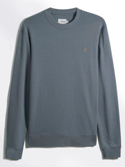 Hanbury Crew Neck Sweatshirt (Battleship Blue) Flat