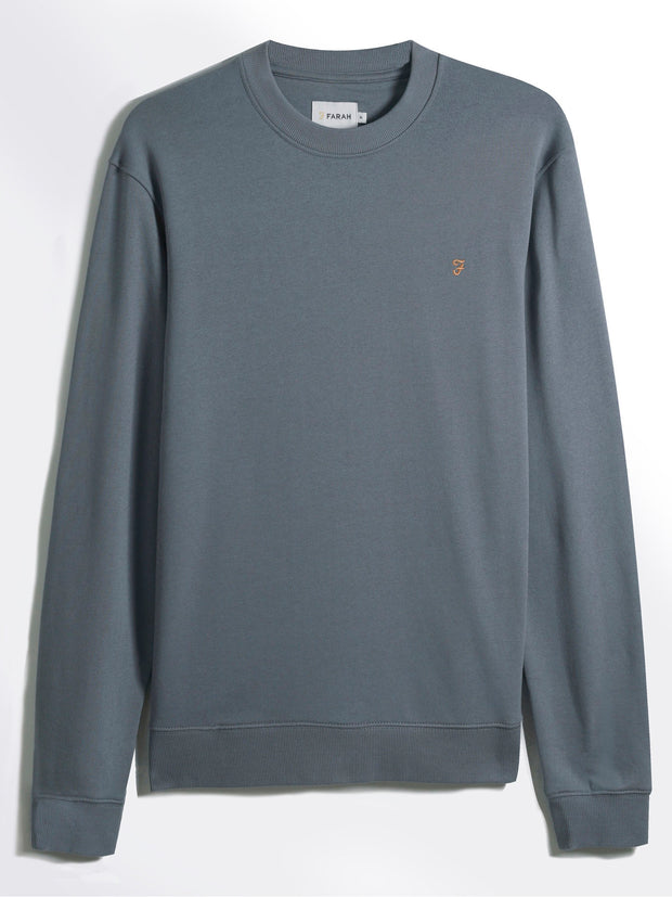 Hanbury Crew Neck Sweatshirt (Battleship Blue) Flat