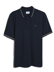 Elton Tipped Polo Shirt (True Navy) Flat