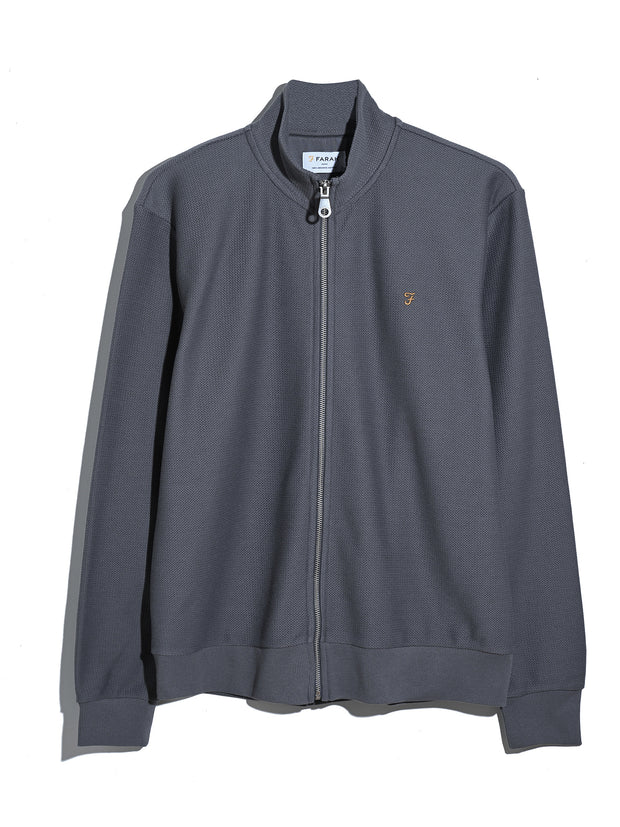 Seaton Zip Through Sweatshirt (Grey Shade) Flat