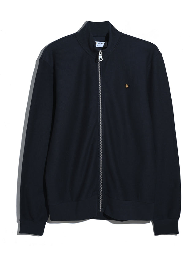 Seaton Zip Through Sweatshirt (True Navy) Flat