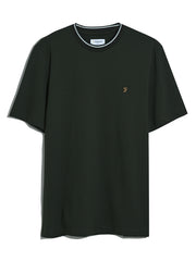 Elton Tipped Pique T-Shirt (Evergreen) Flat