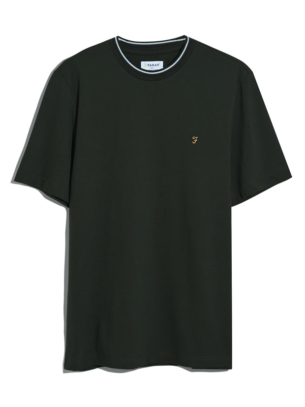 Elton Tipped Pique T-Shirt (Evergreen) Flat