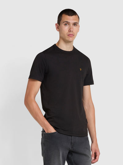 Danny Schmal geschnittenes T-Shirt aus Bio-Baumwolle in Schwarz