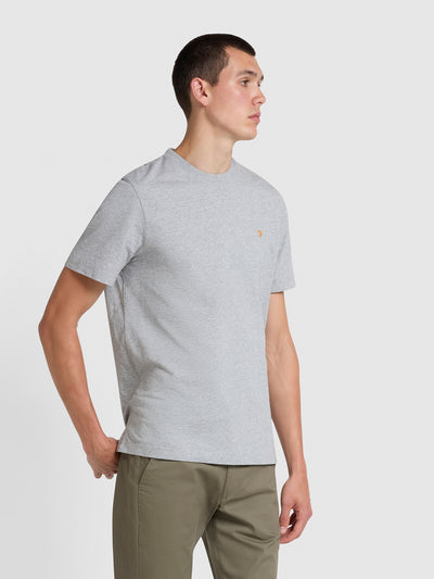 Danny Slim Fit T-Shirt aus Bio-Baumwolle in grau meliert