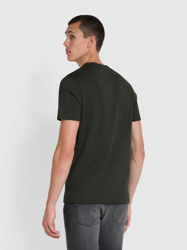 Danny Regular Fit Organic Cotton T-Shirt In Evergreen