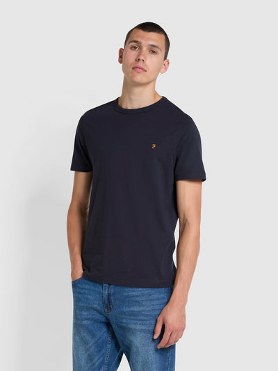 Danny Regular Fit Organic Cotton T-Shirt In True Navy