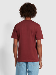 Danny Regular Fit Organic Cotton T-Shirt In Farah Red Marl