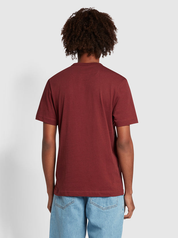 Danny Regular Fit Organic Cotton T-Shirt In Farah Red Marl