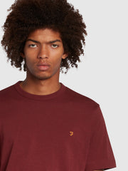 Danny Regular Fit Organic Cotton T-Shirt In Farah Red Marl