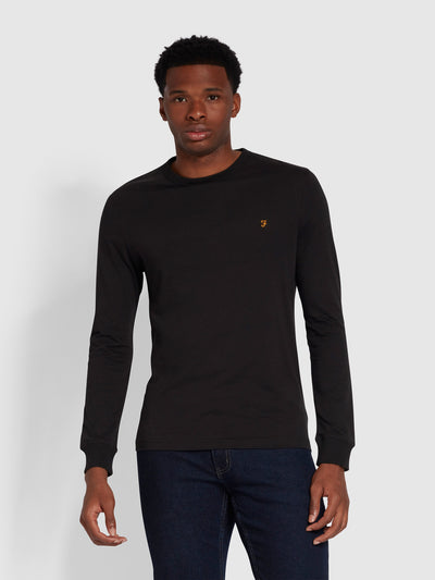 Worthington Slim Fit Long Sleeve Organic Cotton T-Shirt In Black