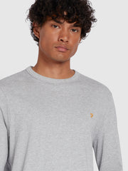 Worthington Slim Fit Long Sleeve Organic Cotton T-Shirt In Grey Marl