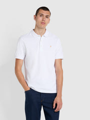 Blanes Slim Fit Organic Cotton Polo Shirt In White