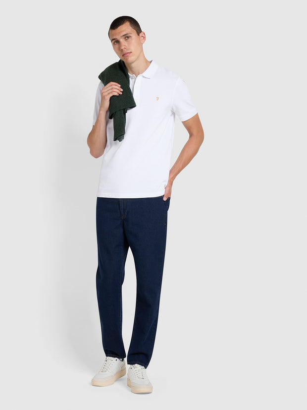 Blanes Slim Fit Organic Cotton Polo Shirt In White