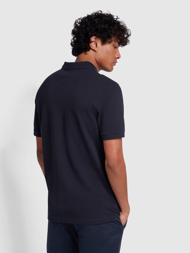 Blanes Polo ajustée en coton biologique - True Navy