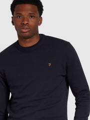 Tim Organic Cotton Crew Neck Sweatshirt In True Navy