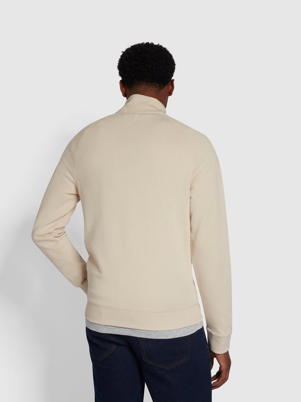 Jim Slim Fit Organic Cotton Quarter Zip Sweatshirt In Fog