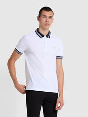 Stanton Slim Fit Poloshirt aus Bio-Baumwolle in Weiß