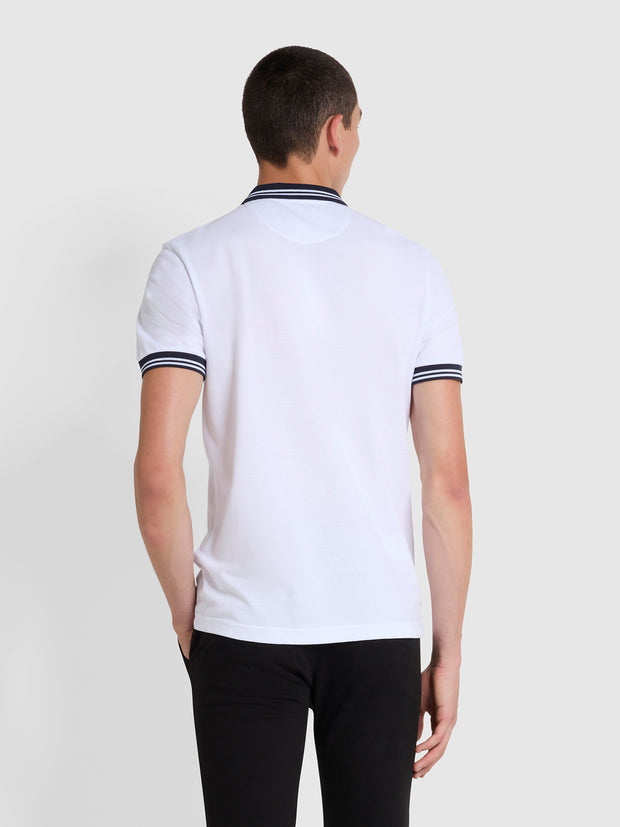 Stanton Slim Fit Tipped Organic Cotton Polo Shirt In White