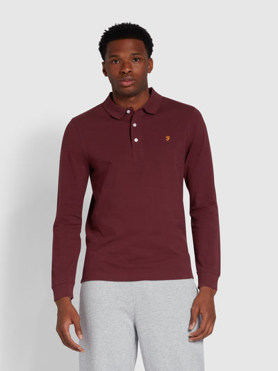 Haslam Slim Fit Organic Cotton Polo Shirt In Farah Red