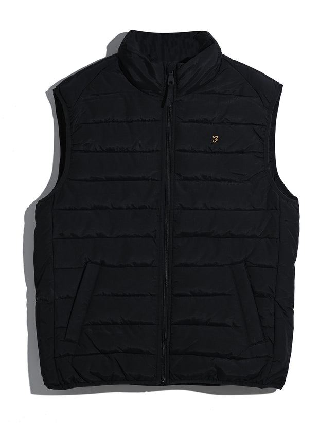 Kennedy Wadded Gilet (Black) Flat