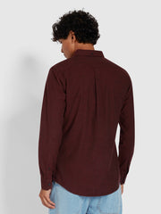 Steen Slim Fit Brushed Organic Cotton Shirt In Farah Red