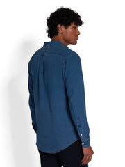 Brewer Slim Fit Organic Cotton Denim Shirt In Mid Indigo