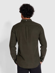 Fontella Slim Fit Corduroy Shirt In Evergreen