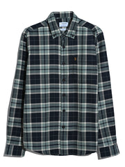 Christian Check Overshirt (Tarragon Green) Flat