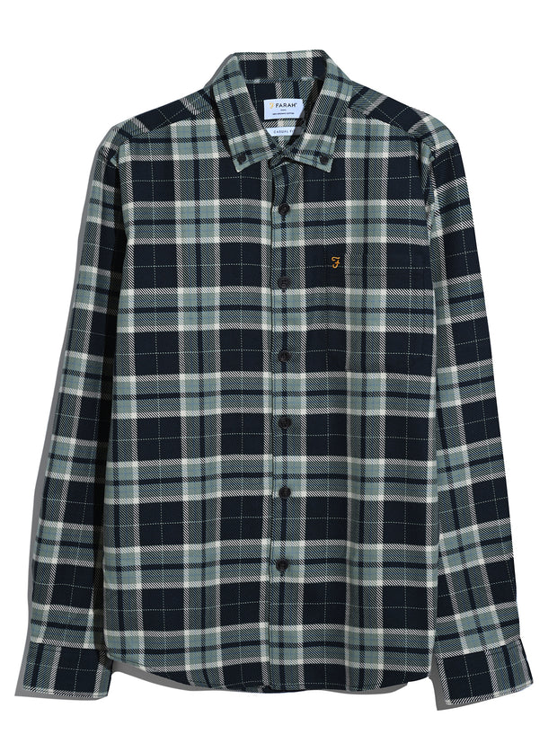 Christian Check Overshirt (Tarragon Green) Flat