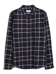 Christian Check Overshirt (Bordeaux) Flat