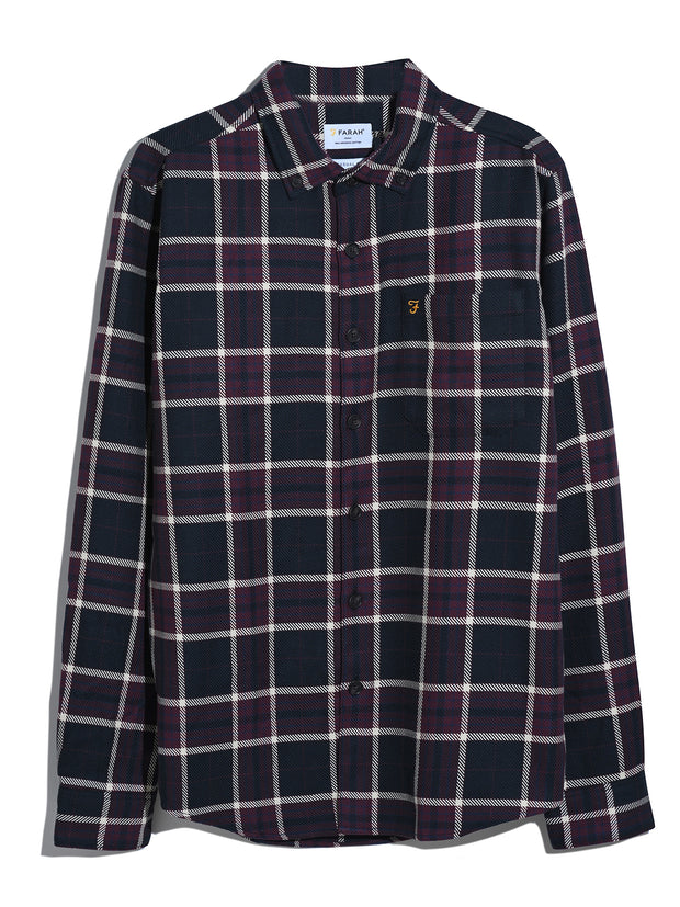 Christian Check Overshirt (Bordeaux) Flat
