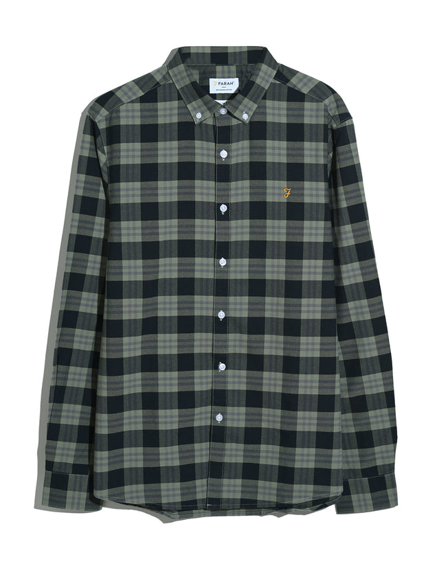 Brewer Check Oxford Shirt (Tarragon Green) Flat