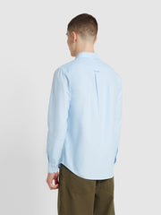 Brewer Casual Fit Organic Cotton Long Sleeve Shirt In Sky Blue