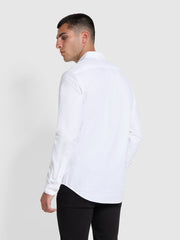 Brewer Schmal geschnittenes Oxford-Hemd aus Bio-Baumwolle in Weiß
