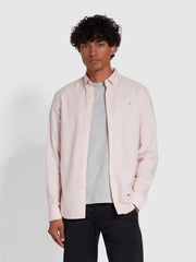 Brewer Slim Fit Organic Cotton Oxford Shirt In Pink