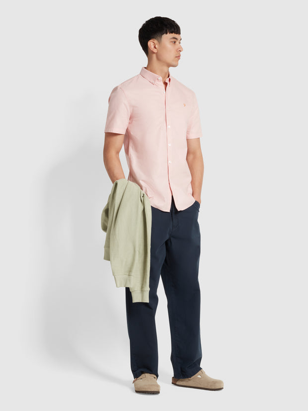 Brewer Short Sleeve Shirt In Powder Pink