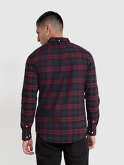 Brewer Slim Fit Check Organic Cotton Oxford Shirt In Farah Red