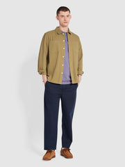 Leon Relaxed Fit Overshirt In True Khaki
