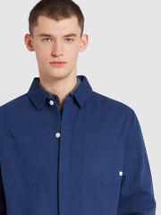 Leon Relaxed Fit Overshirt In Rich Indigo