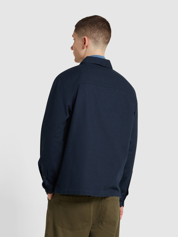 Firmin Relaxed Fit Overshirt In True Navy