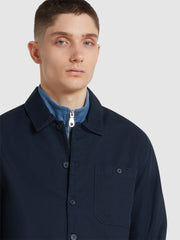 Firmin Relaxed Fit Overshirt In True Navy