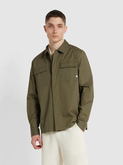 Kelly Relaxed Fit Overshirt In Vintage Green