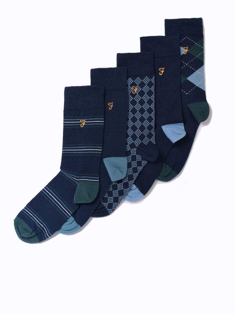 5 Pack Patterned Socks