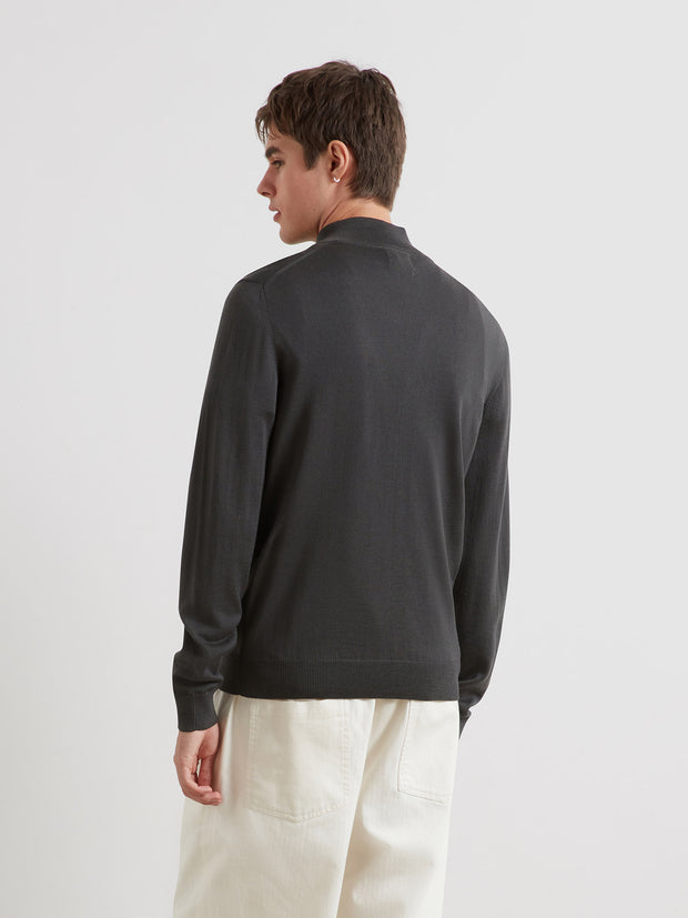 Redchurch Merino Wool Quarter Zip Sweater (Submarine Grey) 