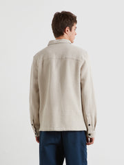 Castlefield Waffle Overshirt (White Smoke) Back