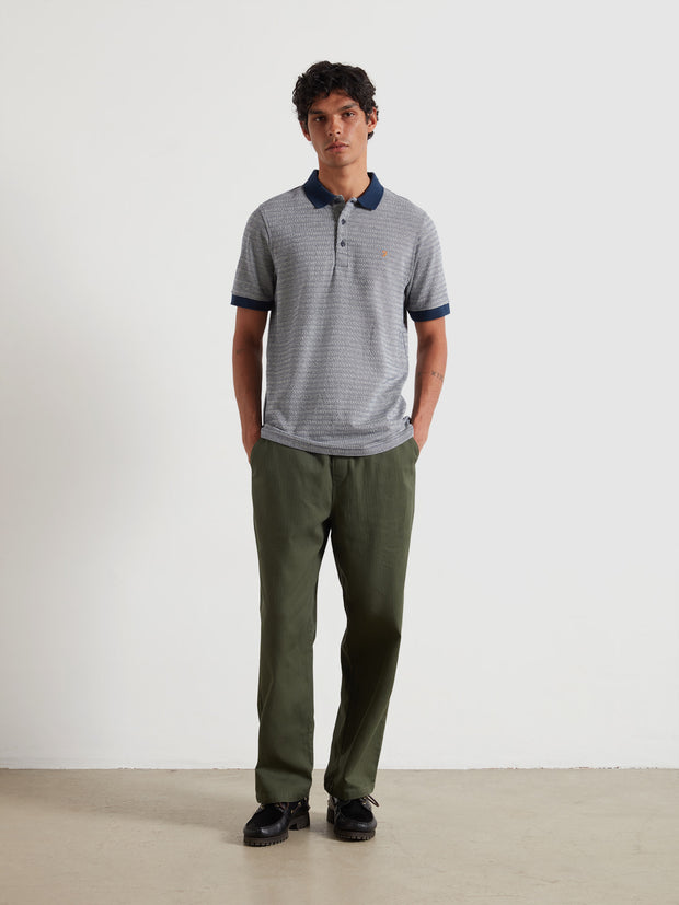 Cotham Jacquard Polo Shirt (Yale) Styled