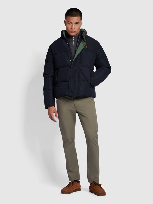 Praiano Regular Fit Wadded Coat In True Navy