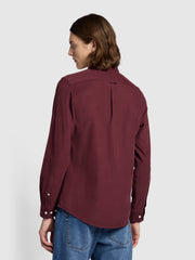 Fontella Slim Fit Long Sleeve Corduroy Shirt In Farah Red
